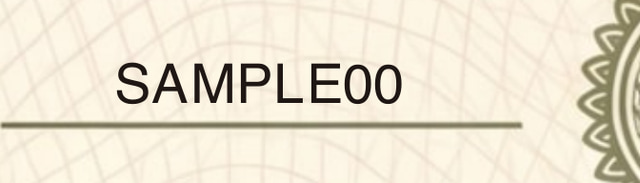 Sample certificate verification number: SAMPLE00